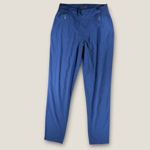 Lilly Pulitzer Luxletic Navy Blue Joggers XS Gold Zipper Pockets Athleisure